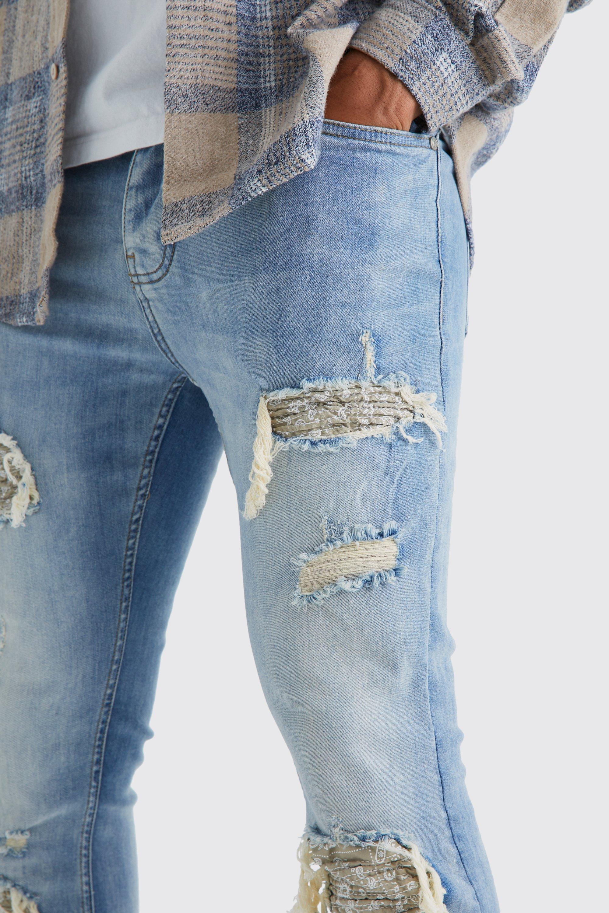 Light blue skinny biker hot sale jeans